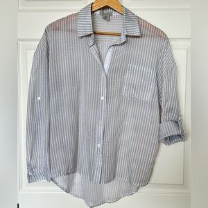 Flowy Striped Button-Up Shirt